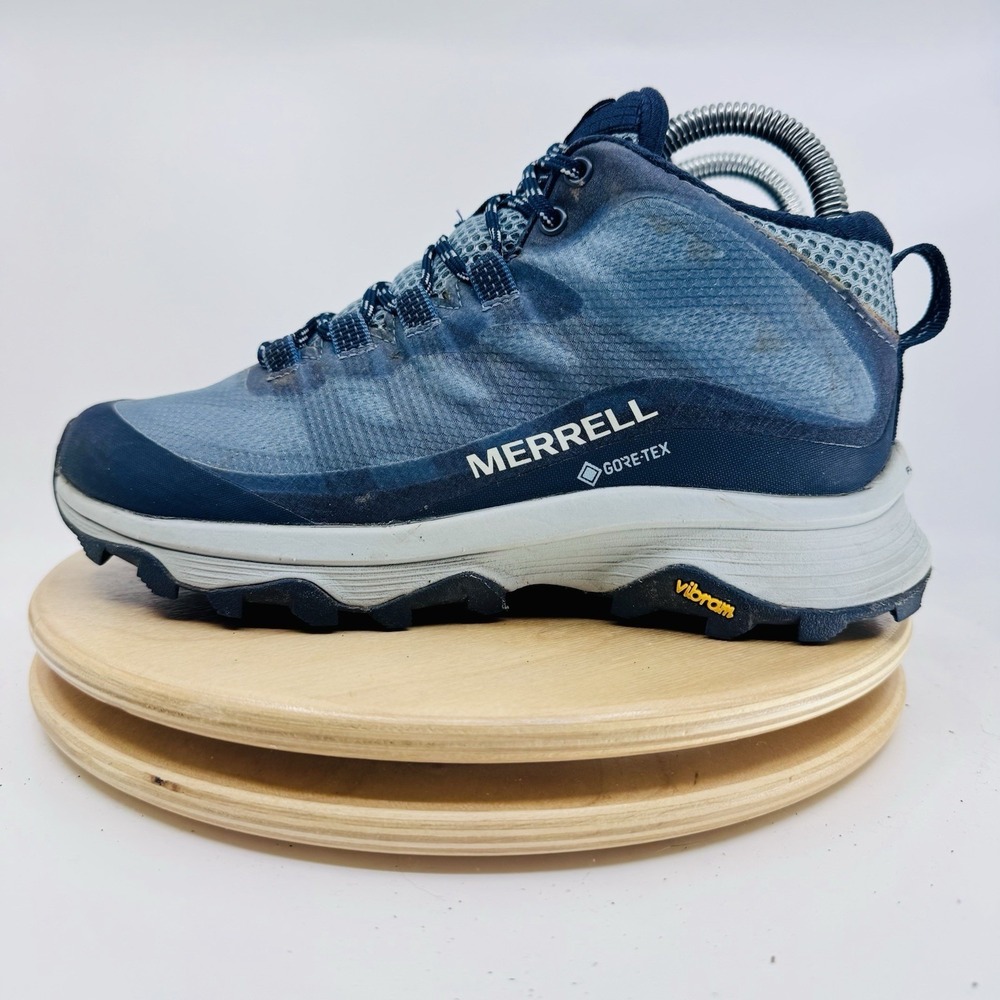 Merrell Moab Speed Mid GTX Hiking Boots Shoes Women's 6 Blue Gore-Tex
